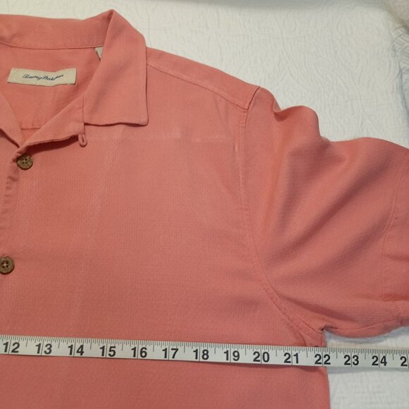 Tommy Bahama Mens Coral Silk Blend Short Sleeve Button-Up Shirt M - Picture 6 of 7